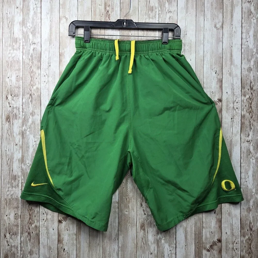 Nike Dri-Fit Oregon Ducks Shorts Mens Size Medium Green Yellow NCAA Basketball